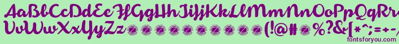 ArmoniosoTrial Font – Purple Fonts on Green Background