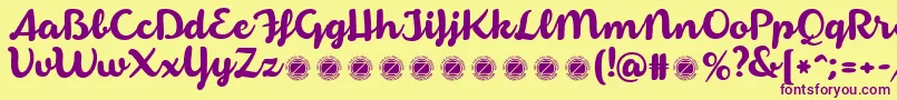 ArmoniosoTrial Font – Purple Fonts on Yellow Background