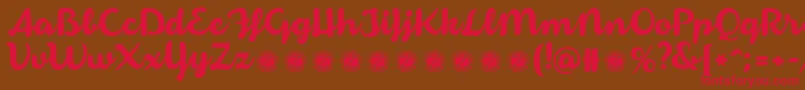 ArmoniosoTrial Font – Red Fonts on Brown Background