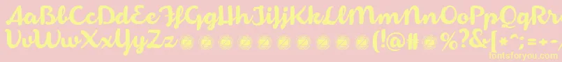 ArmoniosoTrial Font – Yellow Fonts on Pink Background