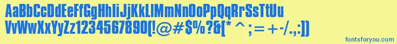 Czcionka CompactaBoldBt – niebieskie czcionki na żółtym tle