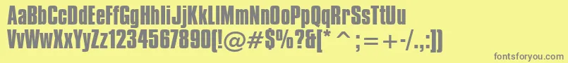 CompactaBoldBt Font – Gray Fonts on Yellow Background