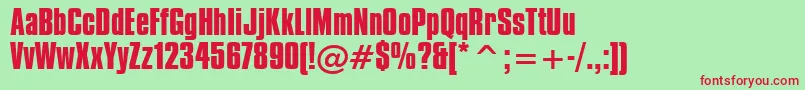 CompactaBoldBt Font – Red Fonts on Green Background