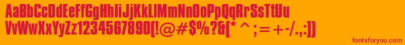 CompactaBoldBt Font – Red Fonts on Orange Background