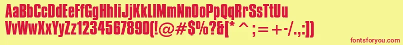 CompactaBoldBt Font – Red Fonts on Yellow Background