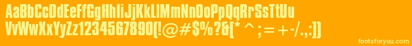 CompactaBoldBt Font – Yellow Fonts on Orange Background