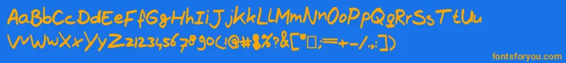 TheBrownFox Font – Orange Fonts on Blue Background
