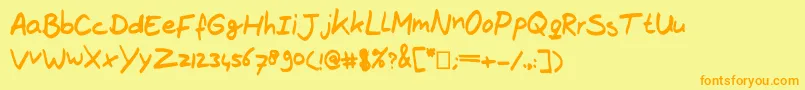 TheBrownFox Font – Orange Fonts on Yellow Background