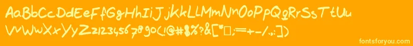 TheBrownFox Font – Yellow Fonts on Orange Background