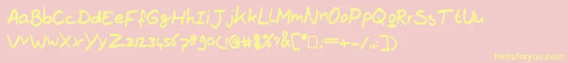 TheBrownFox Font – Yellow Fonts on Pink Background