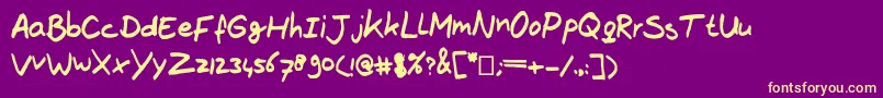 TheBrownFox Font – Yellow Fonts on Purple Background
