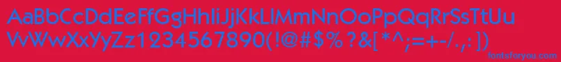 フォントPerformaSsiMedium – 赤い背景に青い文字