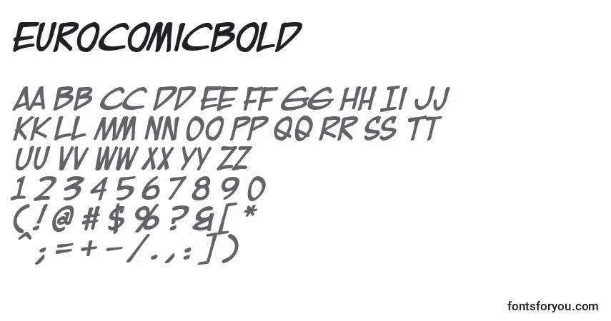 Шрифт EurocomicBold – алфавит, цифры, специальные символы