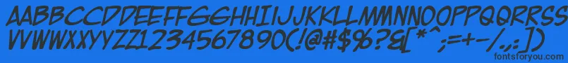 EurocomicBold Font – Black Fonts on Blue Background