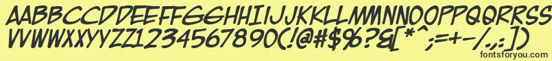 EurocomicBold Font – Black Fonts on Yellow Background