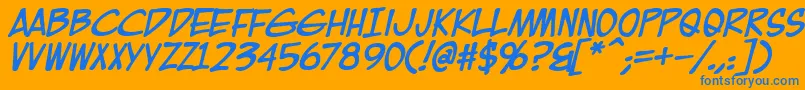 EurocomicBold Font – Blue Fonts on Orange Background