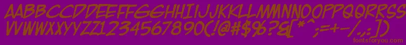 EurocomicBold Font – Brown Fonts on Purple Background