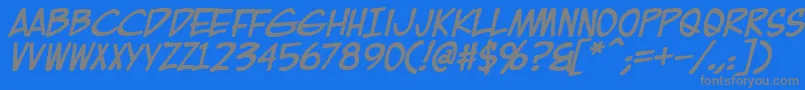 EurocomicBold-Schriftart – Graue Schriften auf blauem Hintergrund
