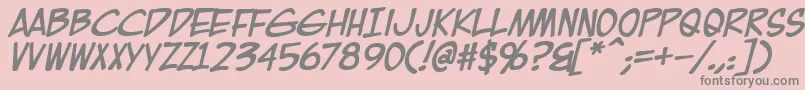 フォントEurocomicBold – ピンクの背景に灰色の文字