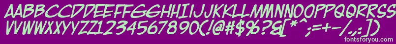 EurocomicBold Font – Green Fonts on Purple Background