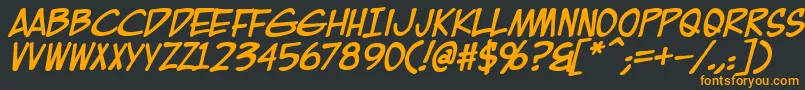 Czcionka EurocomicBold – pomarańczowe czcionki na czarnym tle