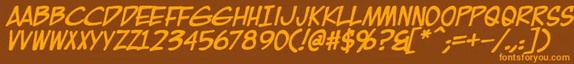 EurocomicBold Font – Orange Fonts on Brown Background