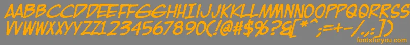 EurocomicBold-Schriftart – Orangefarbene Schriften auf grauem Hintergrund