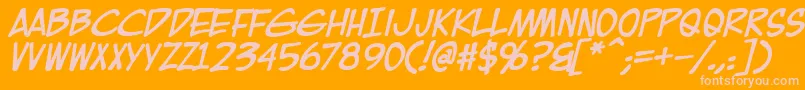 Czcionka EurocomicBold – różowe czcionki na pomarańczowym tle