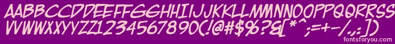 フォントEurocomicBold – 紫の背景にピンクのフォント