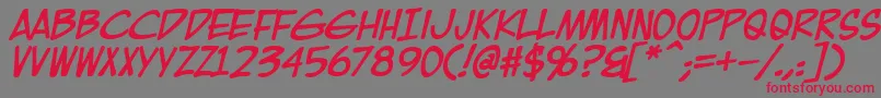 Czcionka EurocomicBold – czerwone czcionki na szarym tle