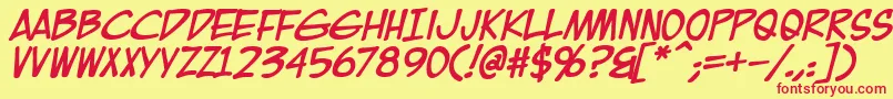 EurocomicBold Font – Red Fonts on Yellow Background