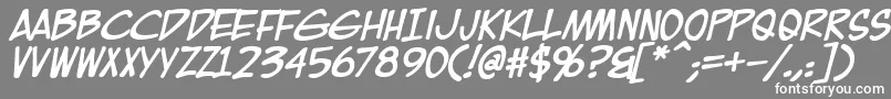 フォントEurocomicBold – 灰色の背景に白い文字