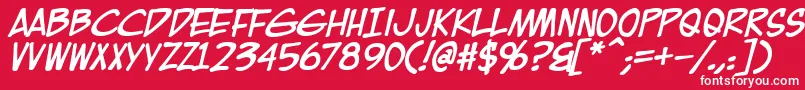 フォントEurocomicBold – 赤い背景に白い文字