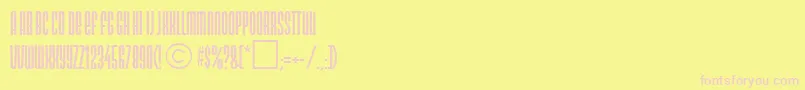 NeotypeRegularDb-fontti – vaaleanpunaiset fontit keltaisella taustalla