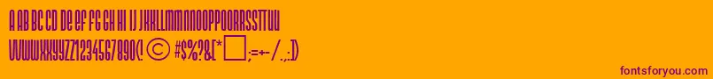 Czcionka NeotypeRegularDb – fioletowe czcionki na pomarańczowym tle