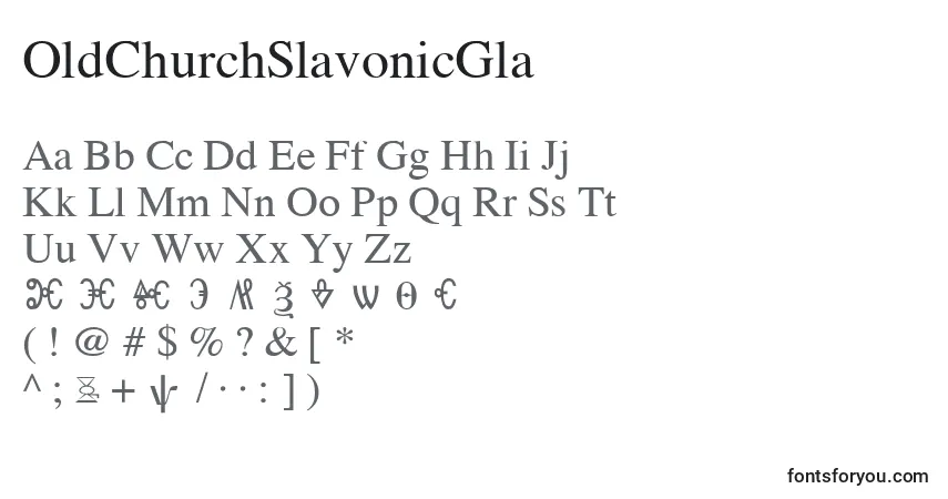 OldChurchSlavonicGla Font – alphabet, numbers, special characters