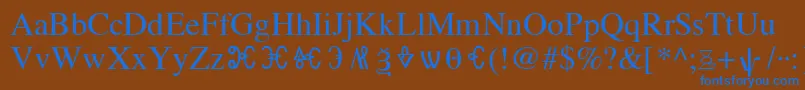OldChurchSlavonicGla Font – Blue Fonts on Brown Background