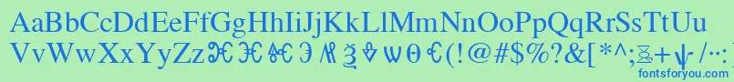 OldChurchSlavonicGla Font – Blue Fonts on Green Background