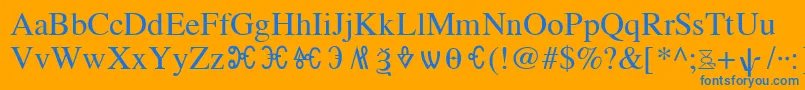 OldChurchSlavonicGla Font – Blue Fonts on Orange Background