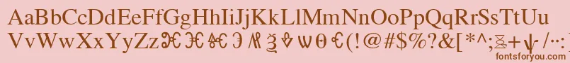 OldChurchSlavonicGla Font – Brown Fonts on Pink Background