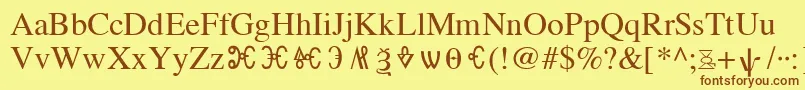OldChurchSlavonicGla Font – Brown Fonts on Yellow Background