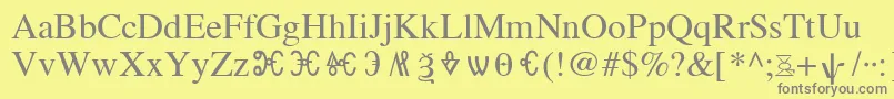 OldChurchSlavonicGla Font – Gray Fonts on Yellow Background