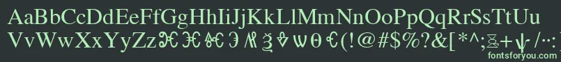 OldChurchSlavonicGla Font – Green Fonts on Black Background