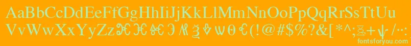 OldChurchSlavonicGla Font – Green Fonts on Orange Background