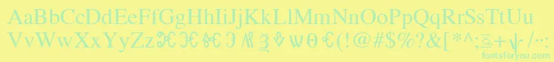OldChurchSlavonicGla Font – Green Fonts on Yellow Background