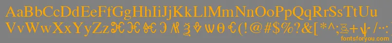 OldChurchSlavonicGla Font – Orange Fonts on Gray Background