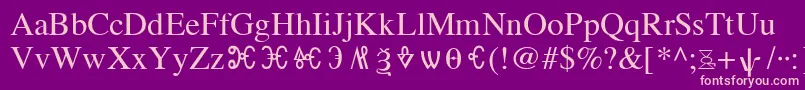 OldChurchSlavonicGla Font – Pink Fonts on Purple Background