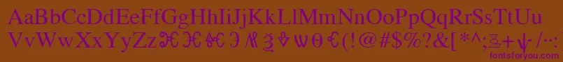 OldChurchSlavonicGla Font – Purple Fonts on Brown Background