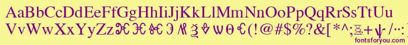 OldChurchSlavonicGla Font – Purple Fonts on Yellow Background