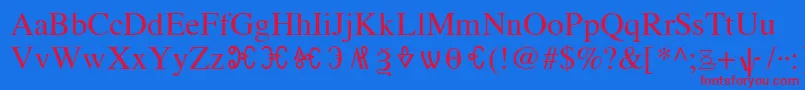 OldChurchSlavonicGla Font – Red Fonts on Blue Background